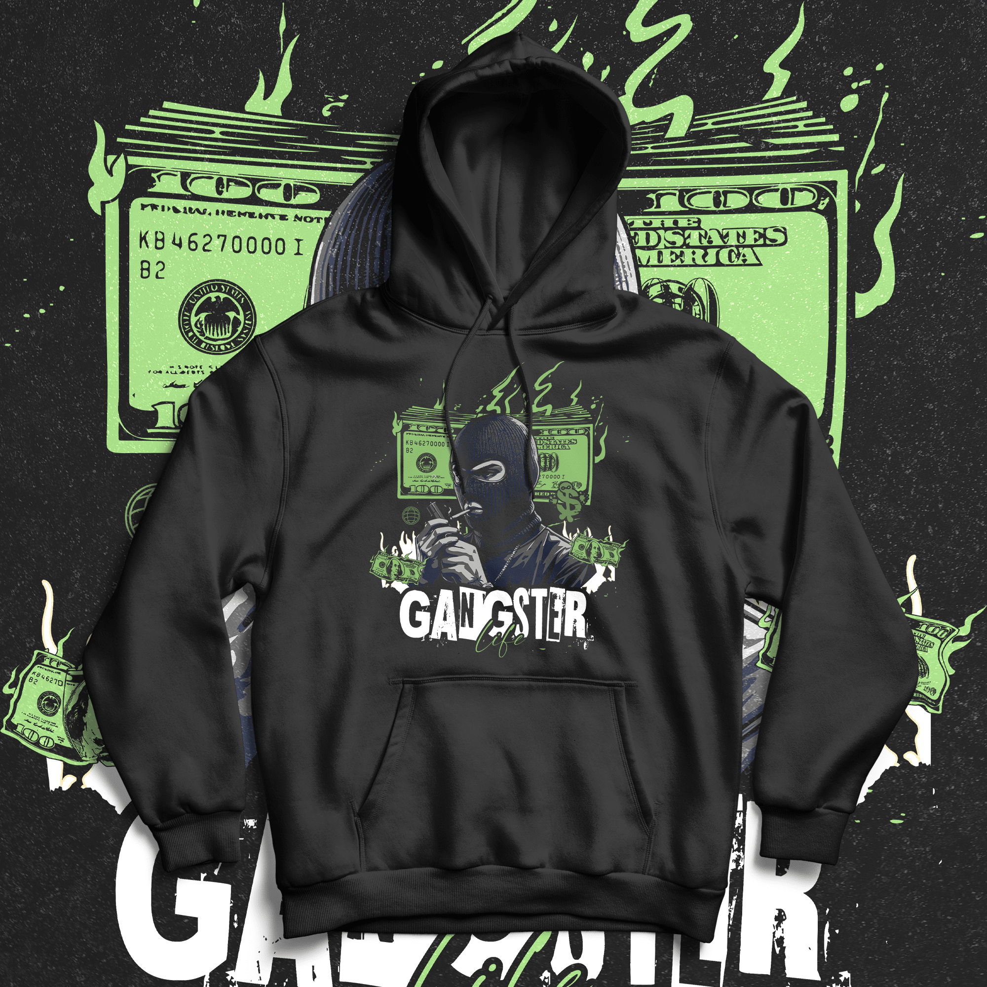Gangster Life Hoodie - Ministry Of T-Shirt's Affairs