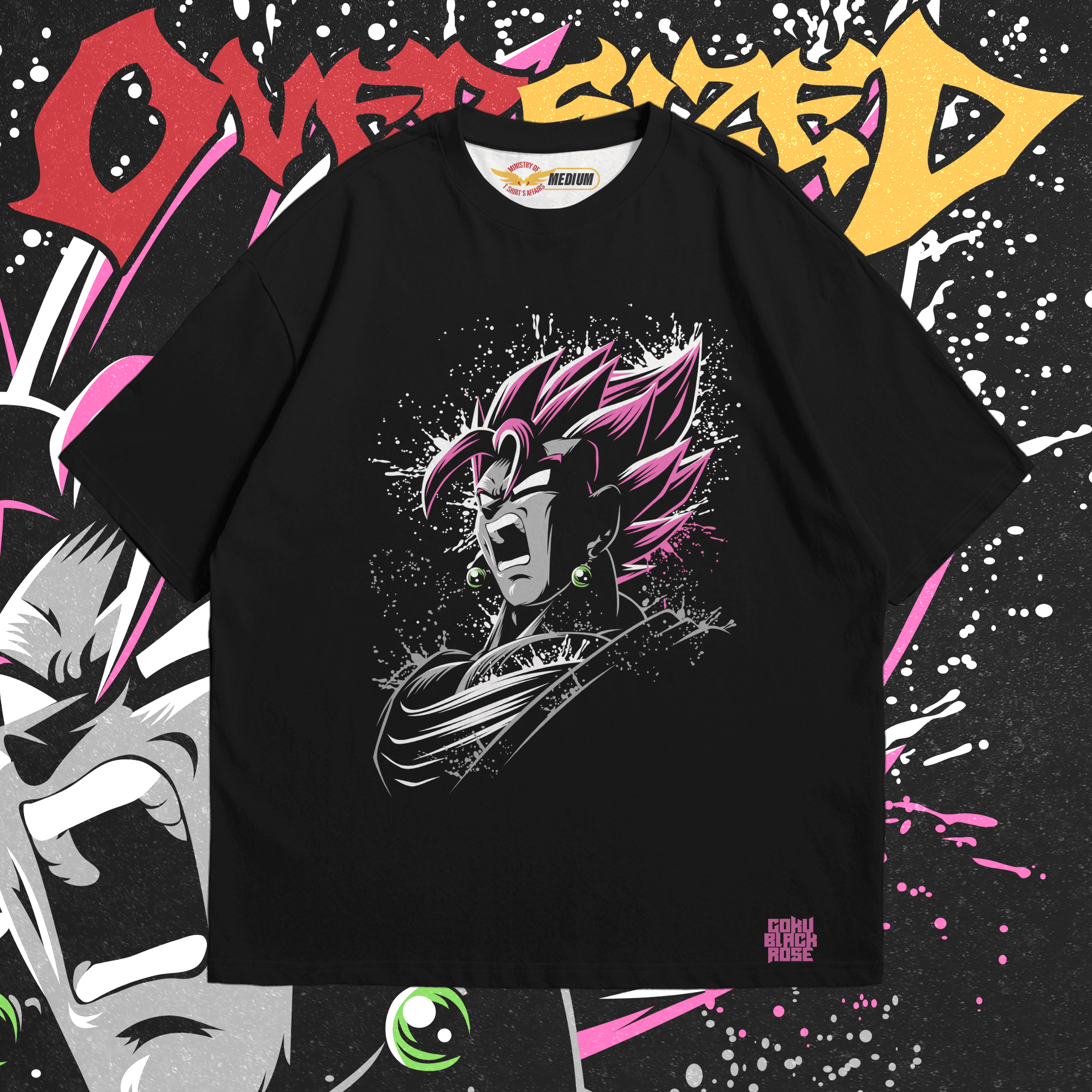 Goku Black Rose Oversized - Ministry Of T-Shirt's Affairs