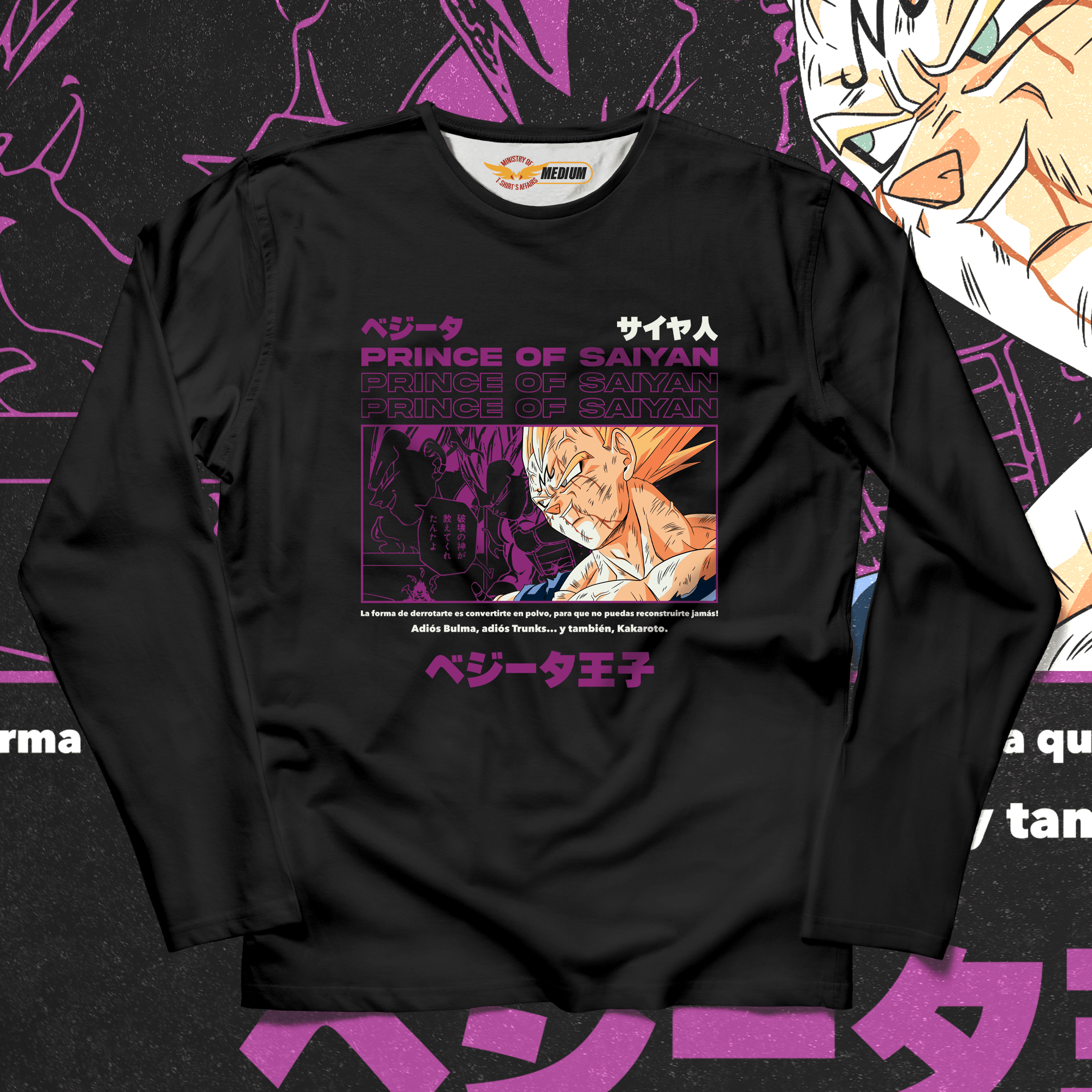 Prince Of Saiyan Long Sleeves - Ministry Of T-Shirt's Affairs