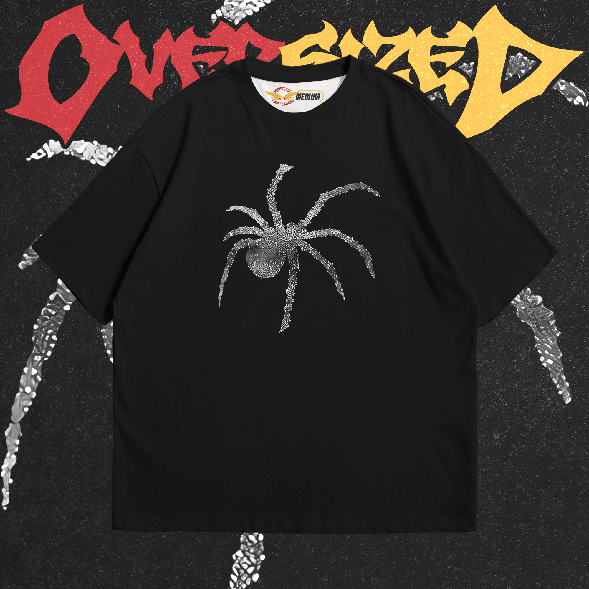 Spider Black Oversized - Ministry Of T-Shirt's Affairs